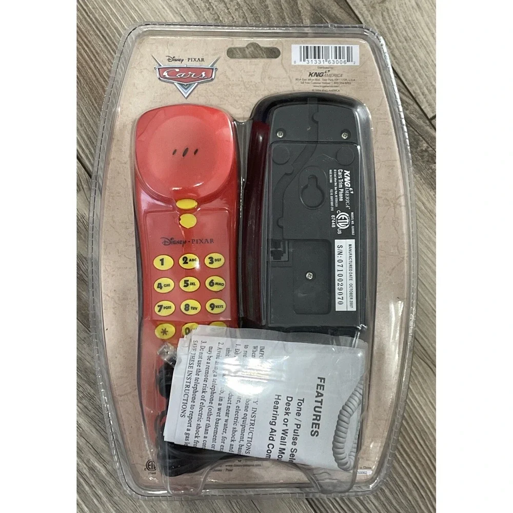 KNG America 630062 Single Line Phone - Disney/Pixar Cars